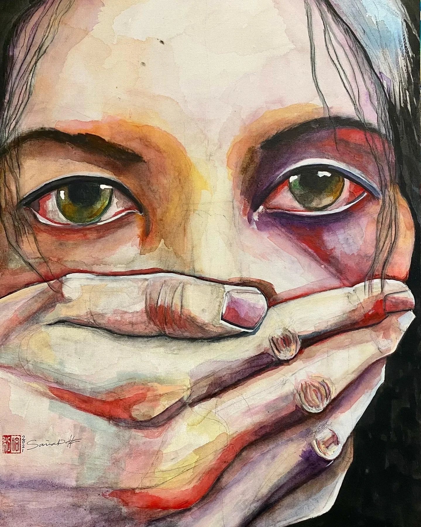 Silenced+2021+Mixed+Media+on+Canvas+Board+18%2522x24%2522.jpg