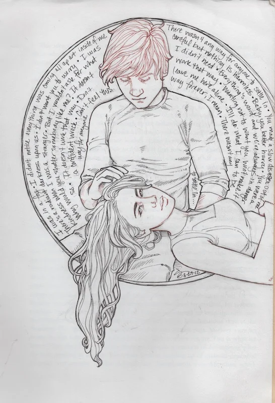 peeta mellark/katniss everdeen | the hunger games | pen + ink
