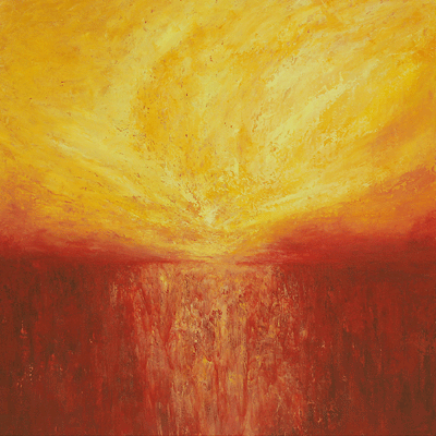 The Angry Setting Sun - 36 x 36 inches - oil on panel - sold