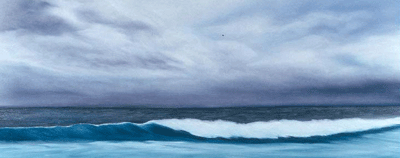 Wave - 40 x 16 inches - oil on canvas - sold