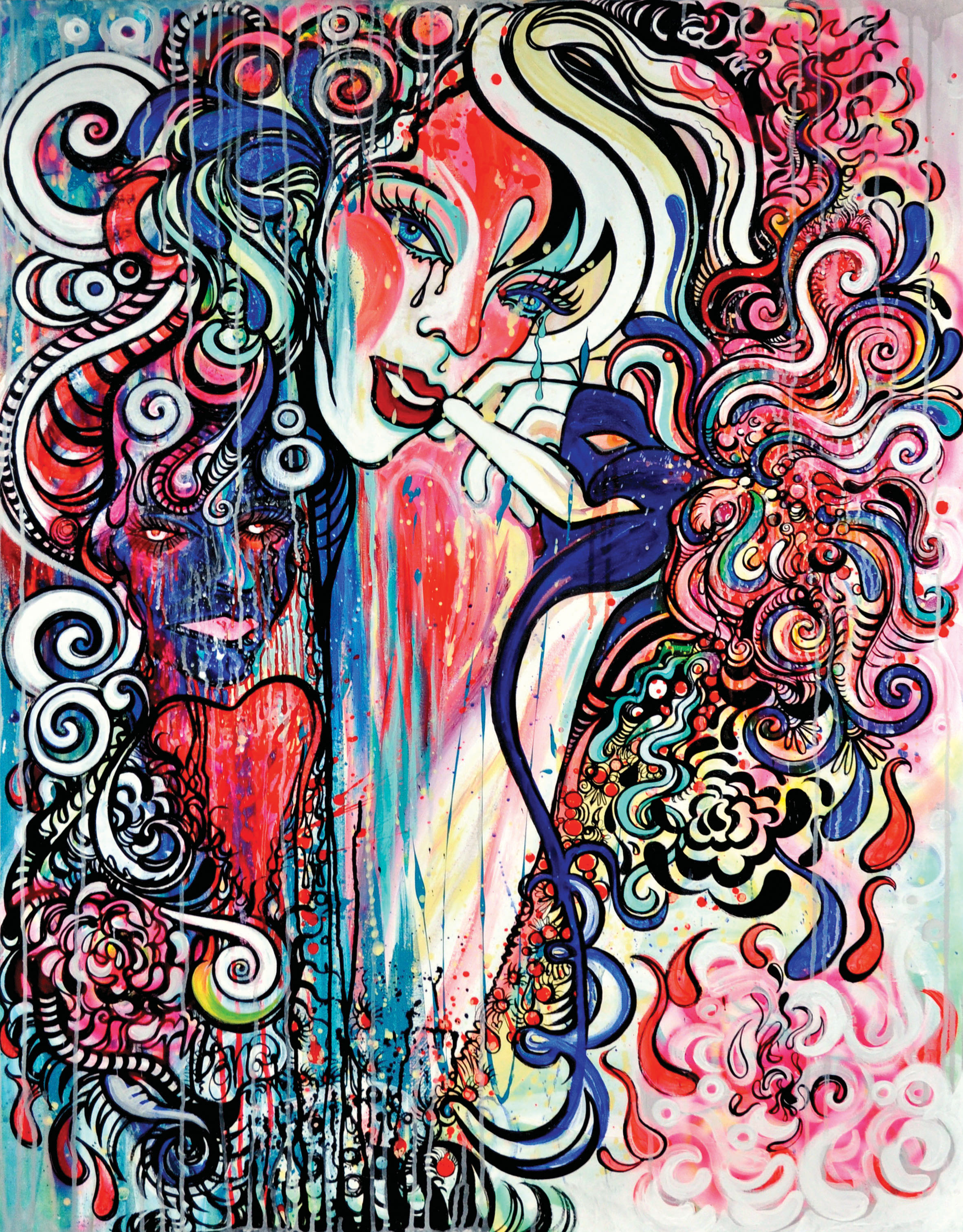  Love, Ink and Gouache on Canvas, 4’x5’, 2010 