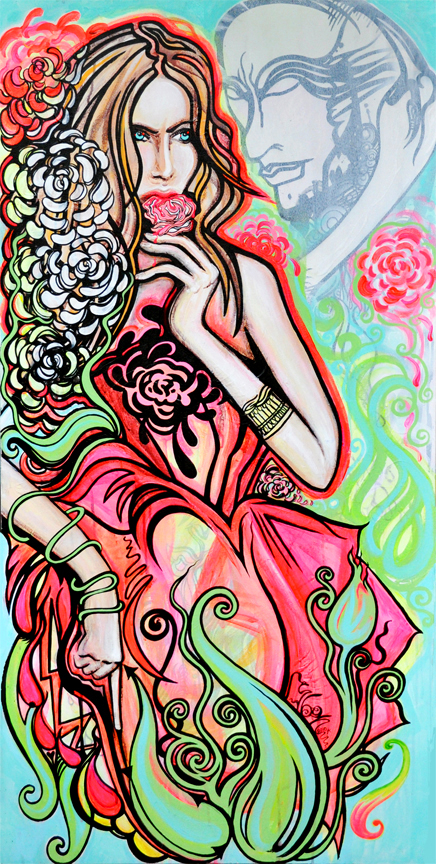 Beauty and the Beast | Gouache and Acrylic on Canvas | 2'x5' | 2010