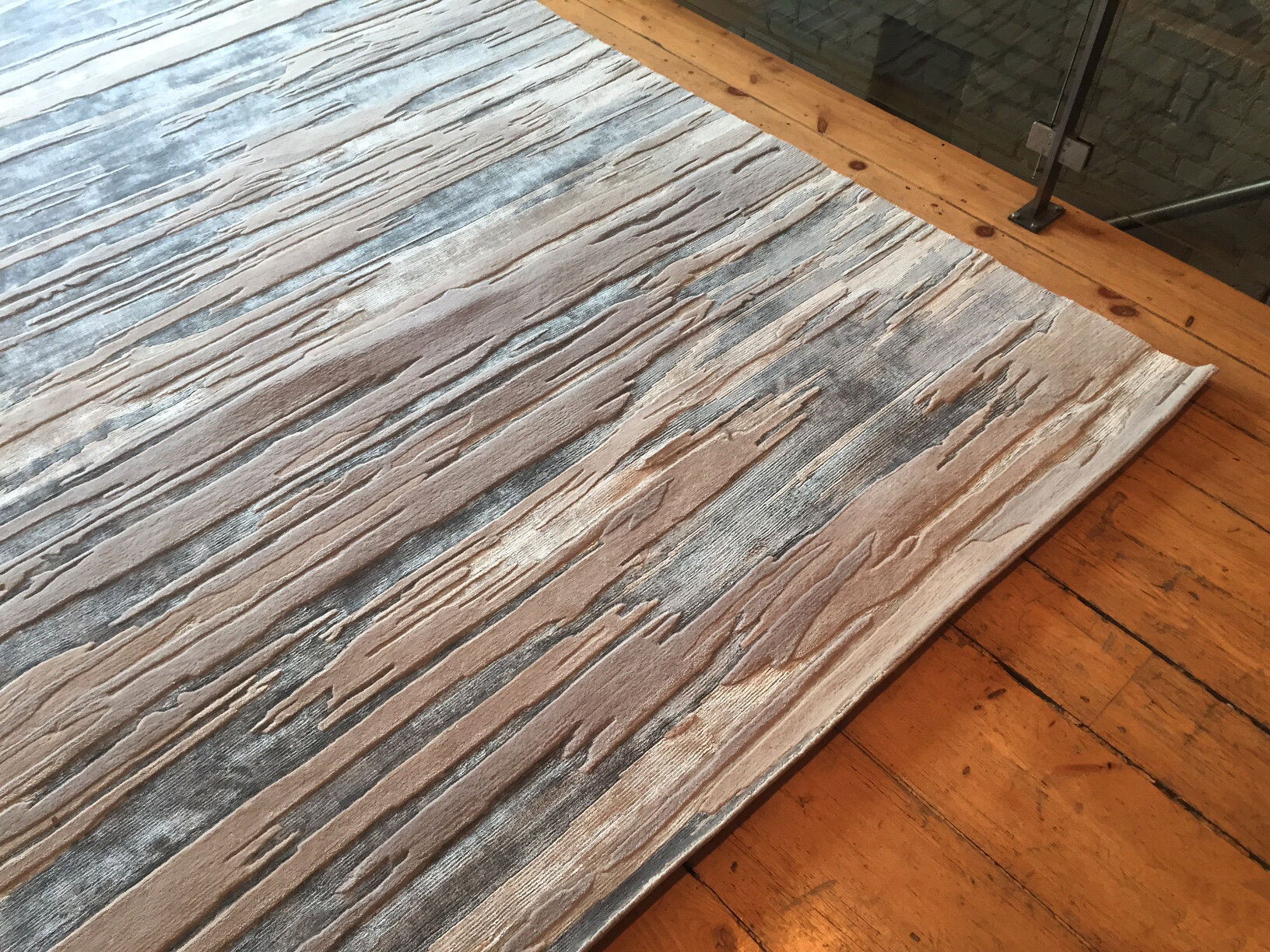 Ice Storm | Custom area rug for a client in King City | Hand knotted in Wool & Silk | 2017