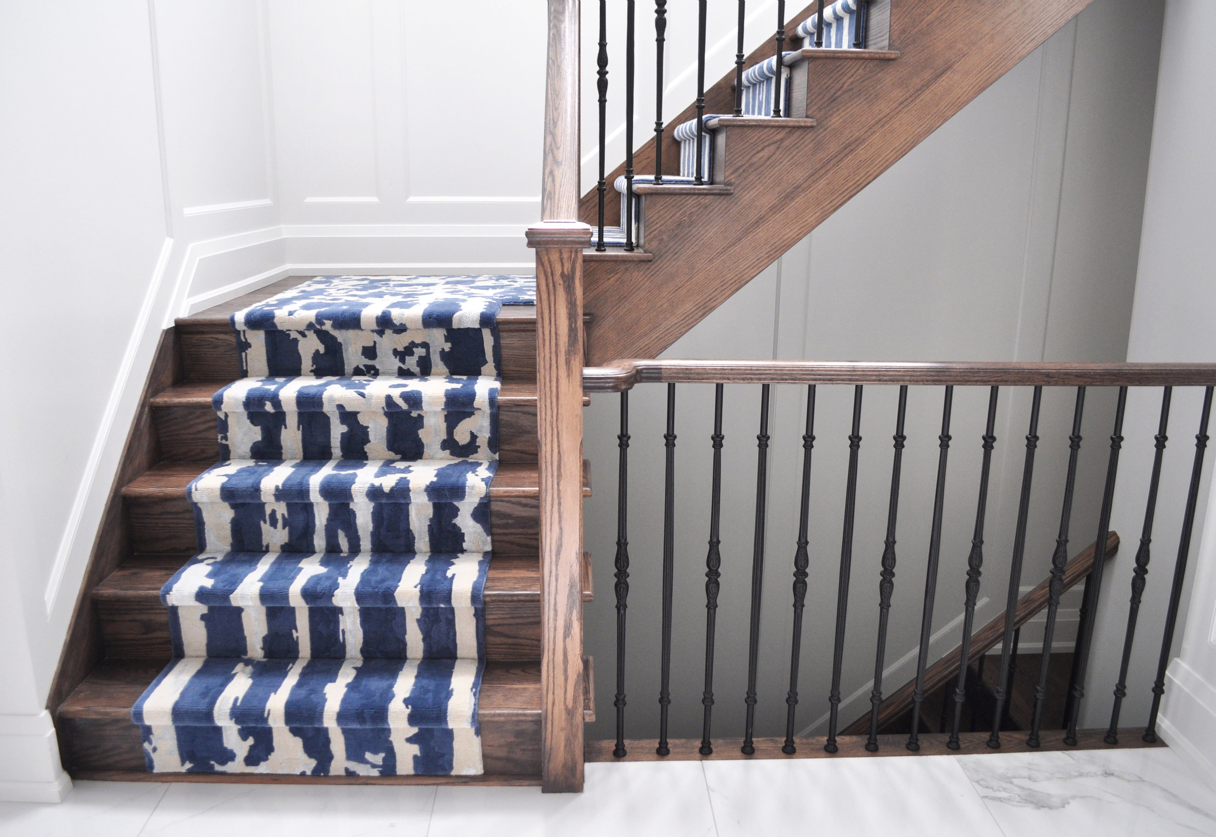   Waterfall  • Custom stair runner for a client in King City • Hand-knotted in Wool &amp; Silk • 2017 