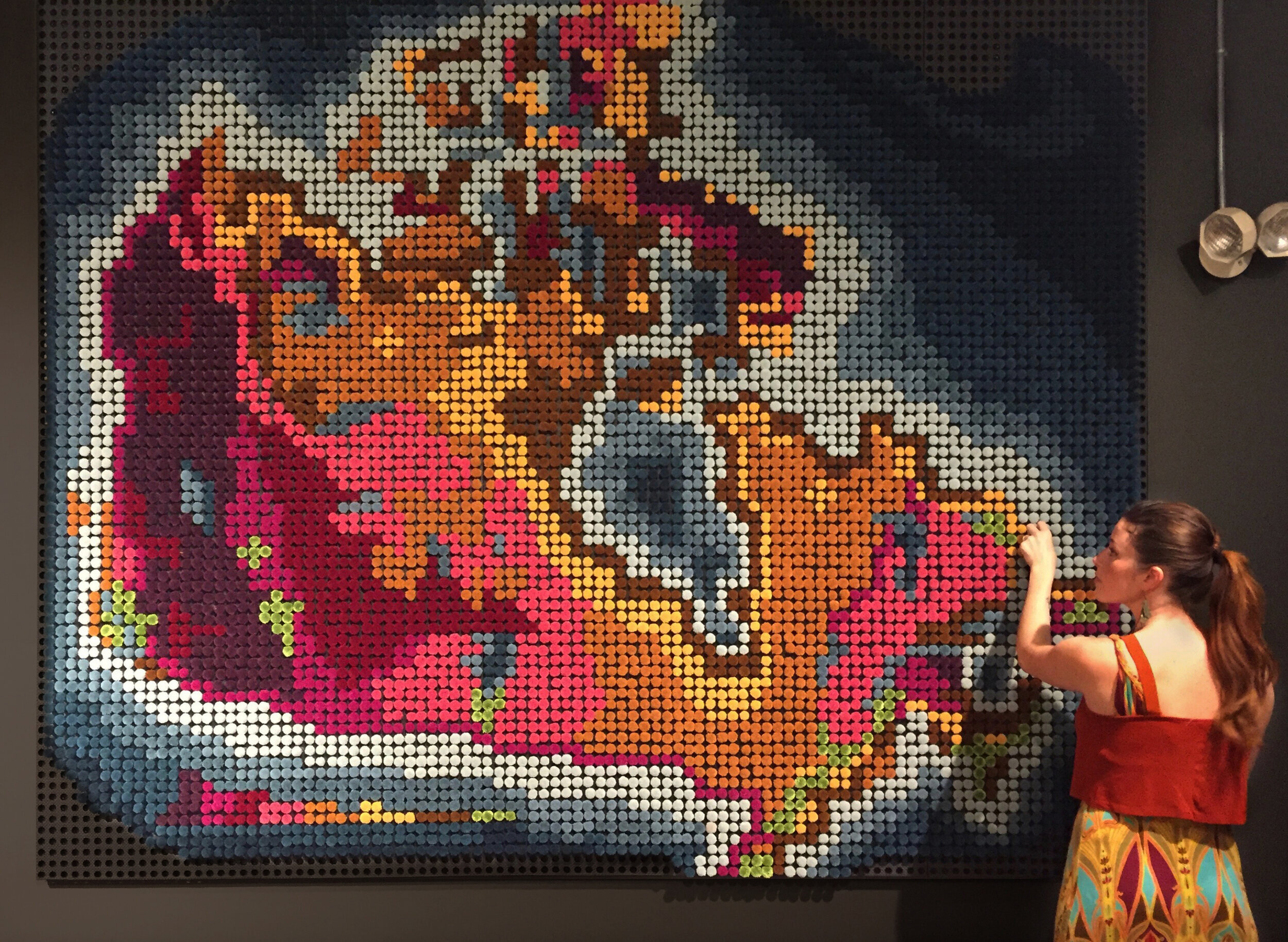  Robyn Waffle featured with the “Oh Canada” Pom Mosaic™ at The Carpet Factory Lofts. ( Learn more about Pom Mosaics™ ) 