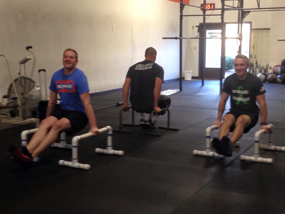 Scott and Kolby say L-sits are fun!!!
