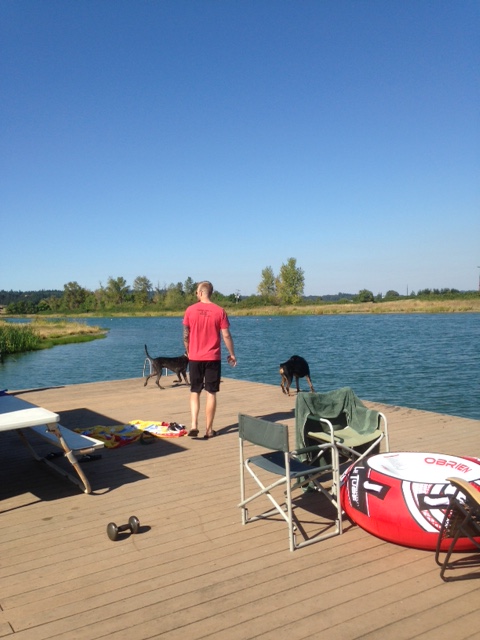 Sean and the Dogs surveying the area.