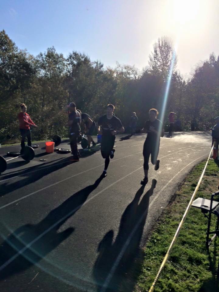 Austin and Caitlin running in the sun!