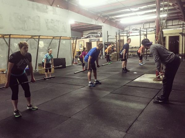 Drilling proper movement in the Deadlift before a WOD.