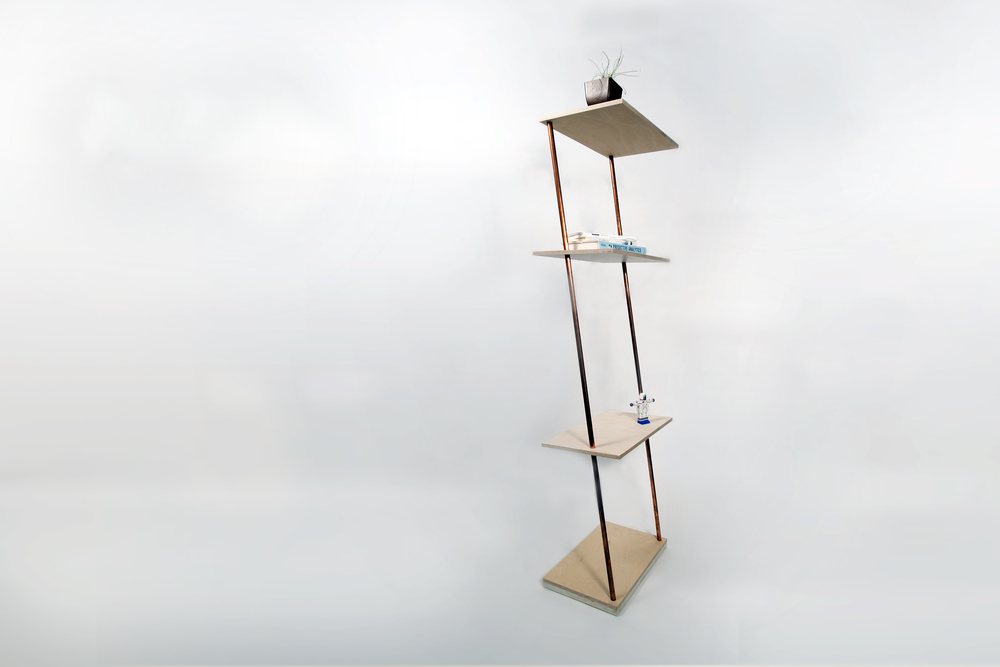 The Nothing Shelf, Waxed Baltic birch wood, finish variable, maximum height 5 ft, $480