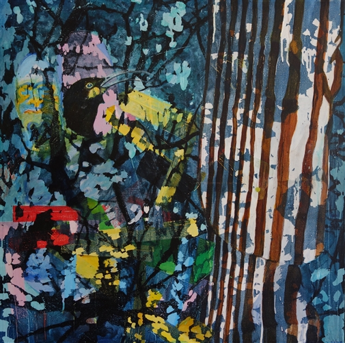 'Karanga Atu' Sing Out, Mixed Media on Paper, 45" x 45"