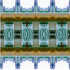 Firescape Cityscape Arched (2017) Exploration in Digital Geometric with Manhattan skyscape in confined city space Digital Art (Giclée), Paper From a limited edition of 20 Image Size: 12 × 12 inches $160 unframed $180 framed