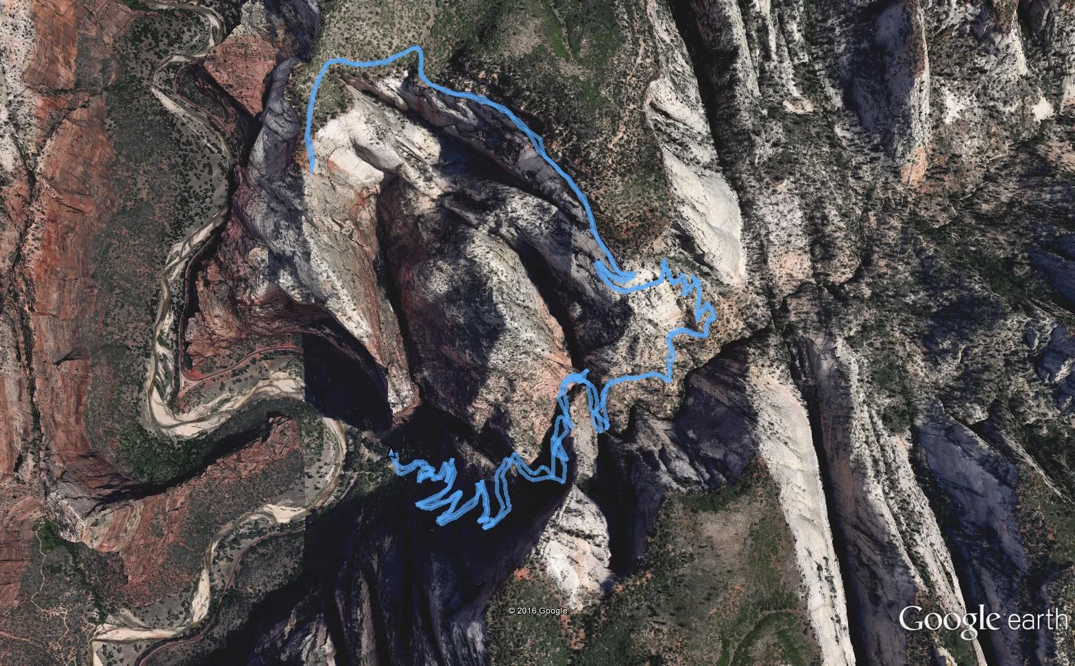 Google Earth view of entire route.