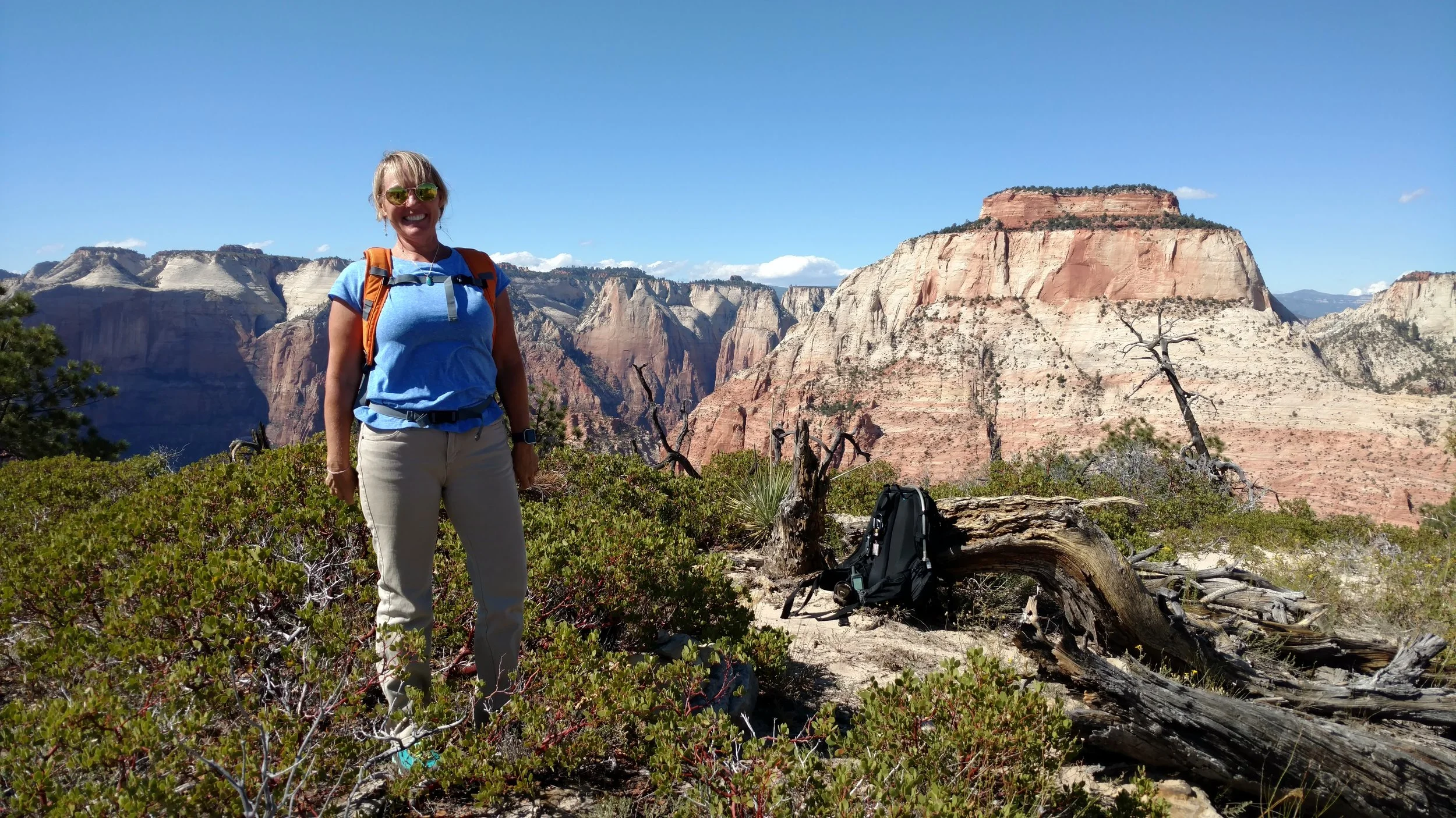 Linda on the Summit of Destination Point