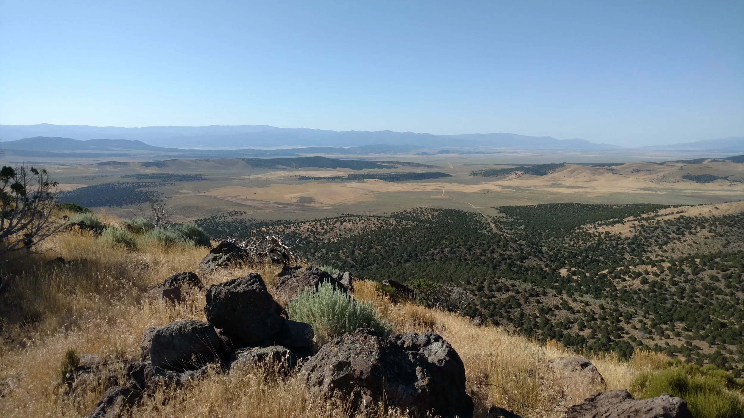 Dry Willow Peak summit view southeast toward Cedar City - UT