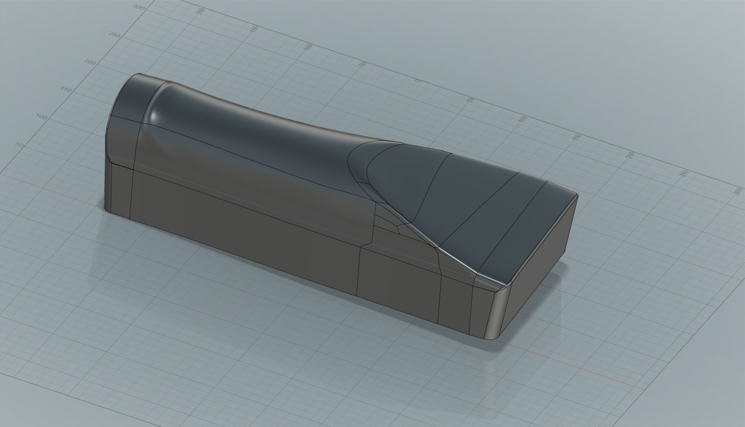  Using fusion 360 I was able to use the 3D scan data as a reference and add surfaces in CAD to eventually create the shape of the tool for a mold to create a composite replica part.   
