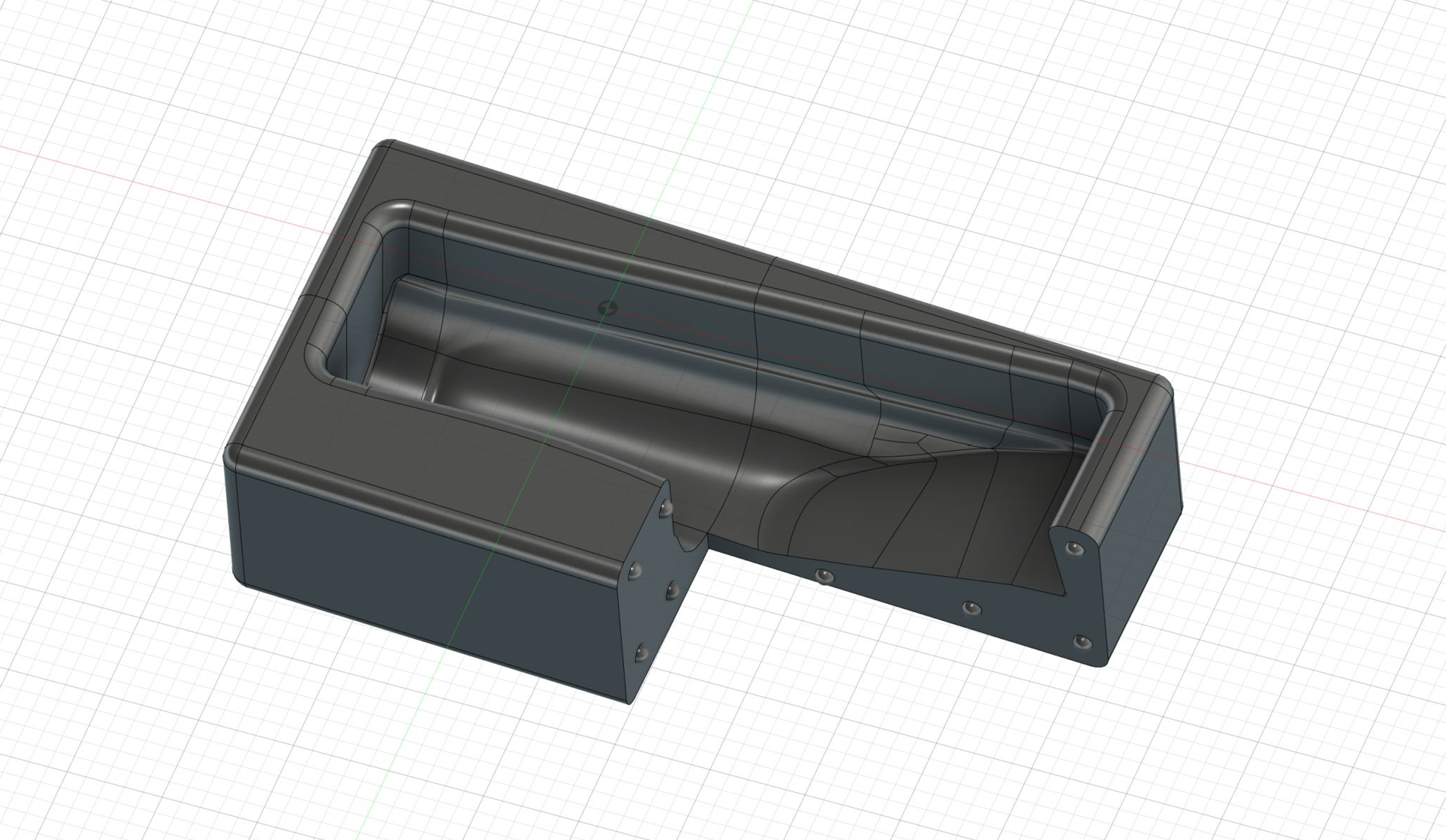  Having the shape of the tool created I then had to convert it into a separate negative mold in CAD.  Keeping cost and production time low was a critical part of this project so instead of having the mold cut from foam or I decided to try 3D printing