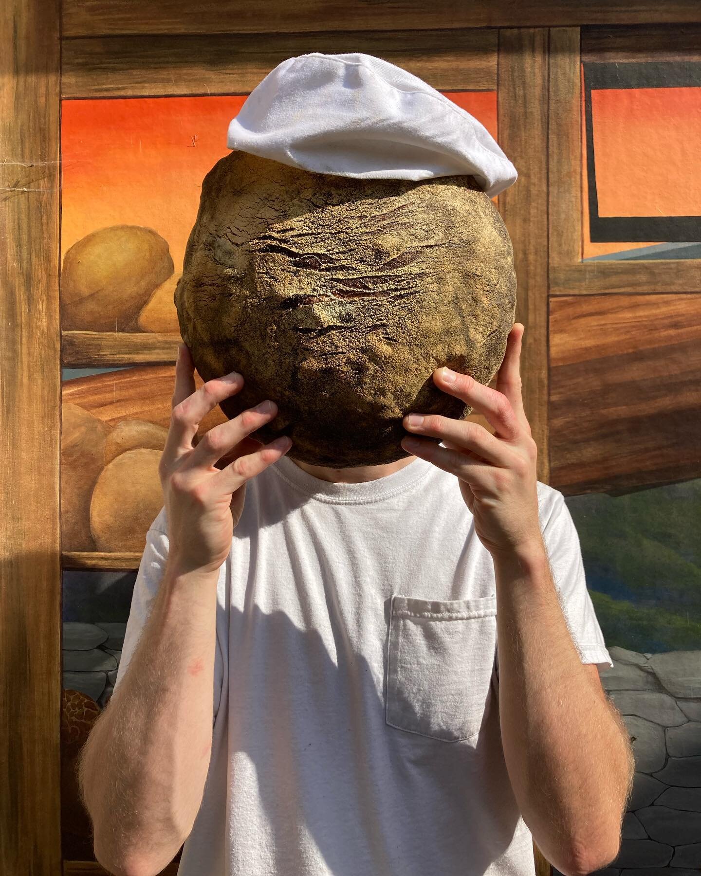 What is truth and what is fiction? What is bread and what is merely the illusion of bread? It's Saturday at ABC and our shelves are full of all your favorite loaves &amp; pastries. Pictured: Baker Tim in bread &amp; in human form. 

#magritte #loafqu