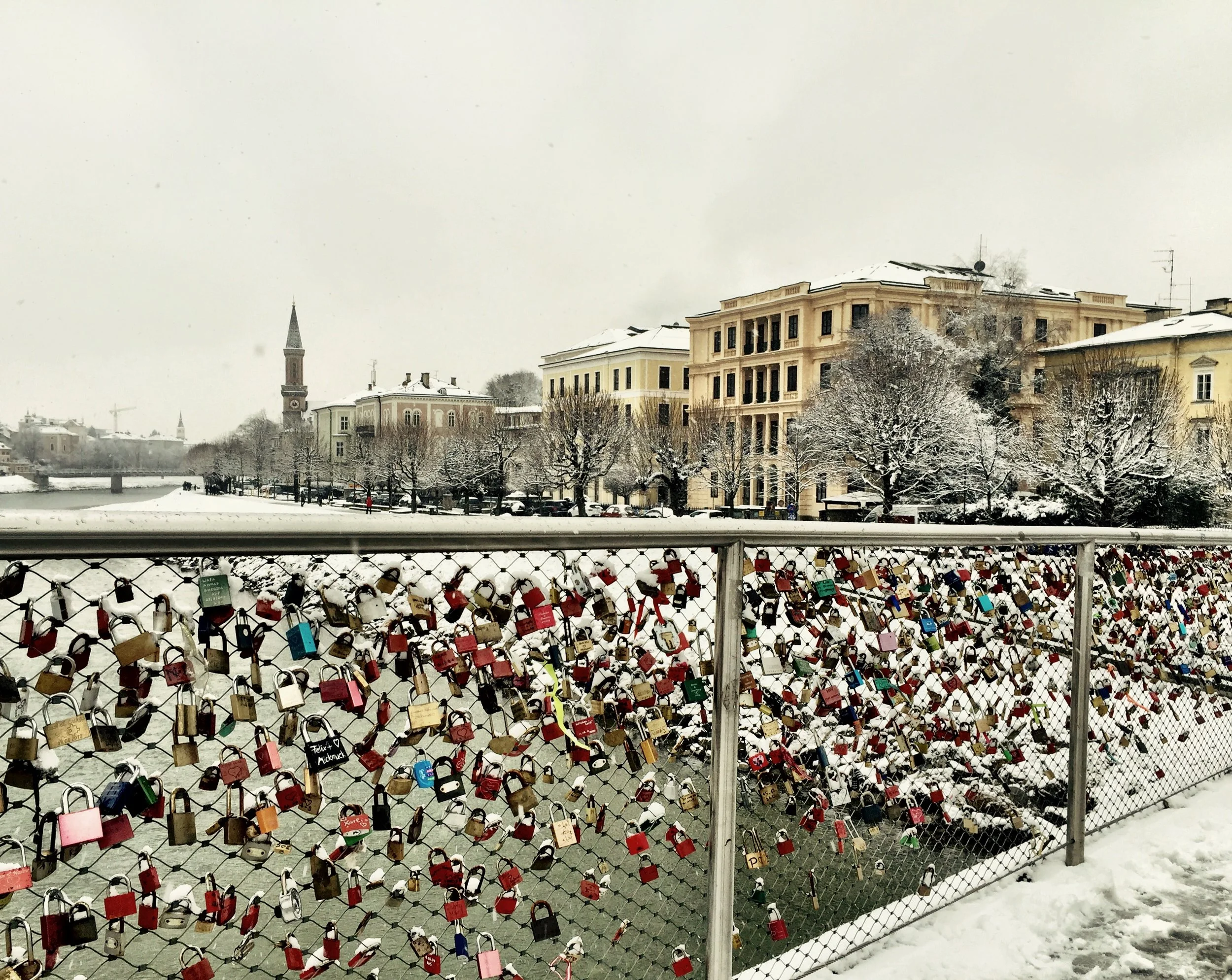 love locks in winter