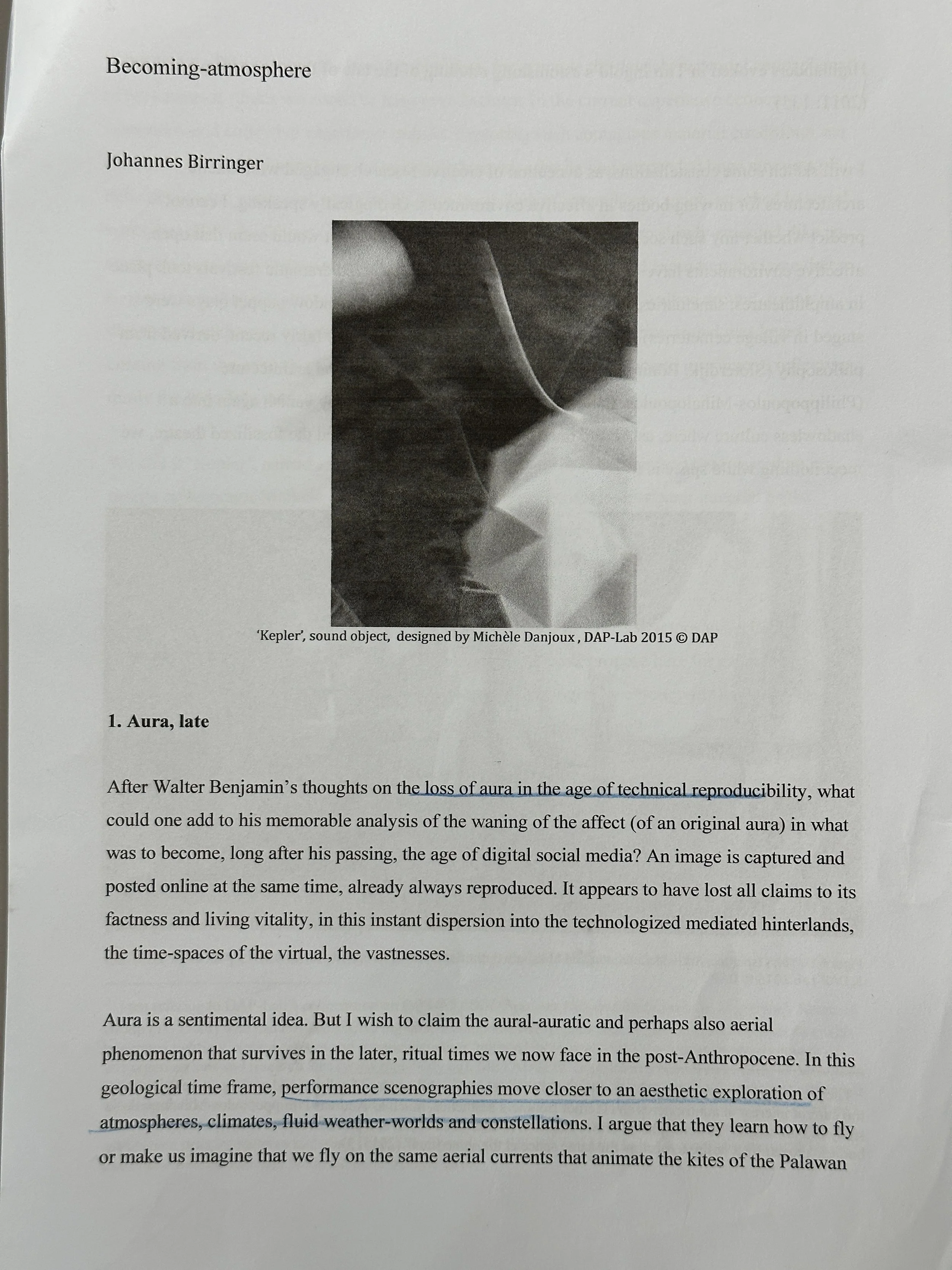 Becoming Atmosphere by Johannes Birringer 