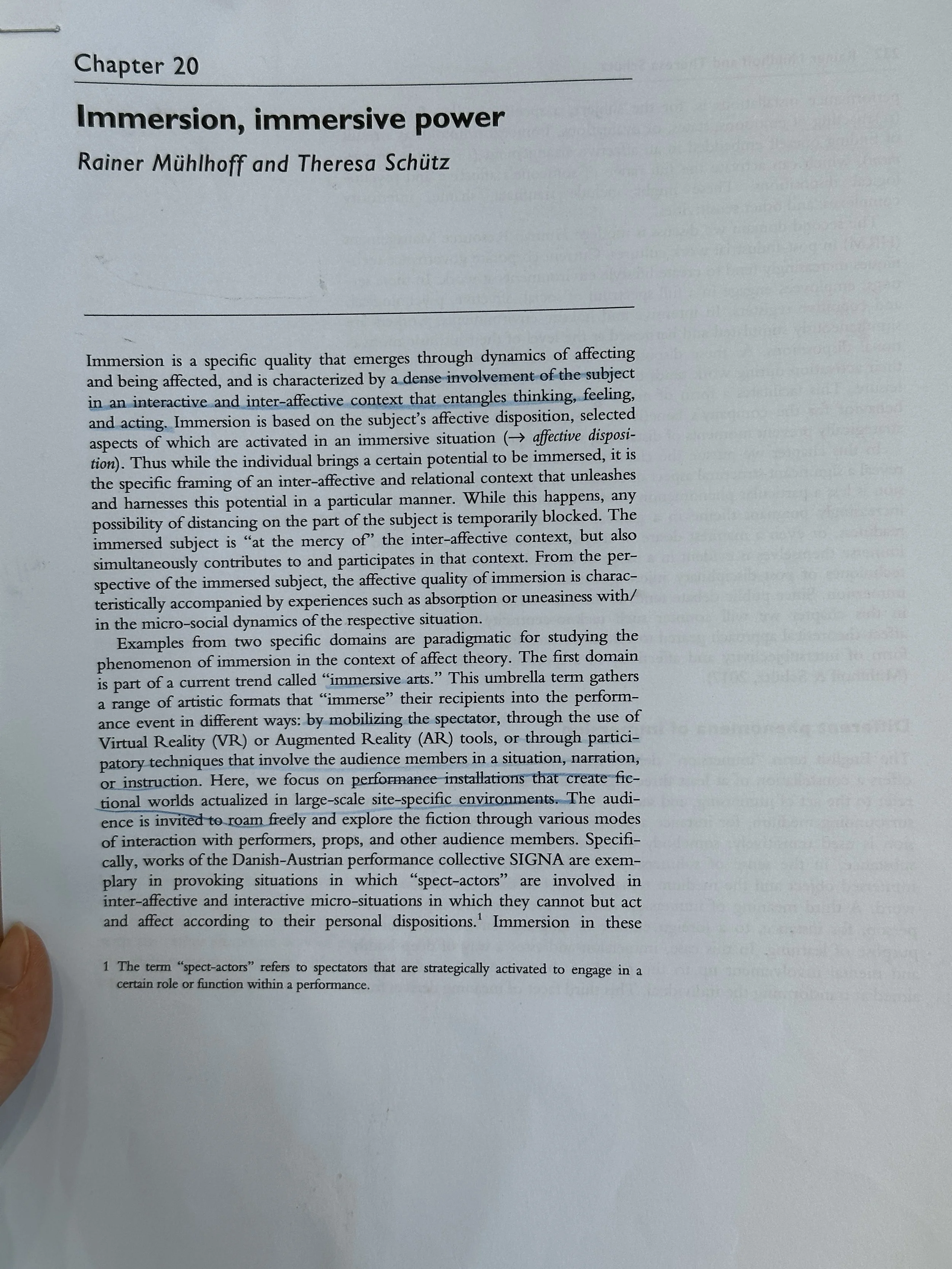 Immersion, Immersive Power by R Mühlhoff &amp; T Schütz