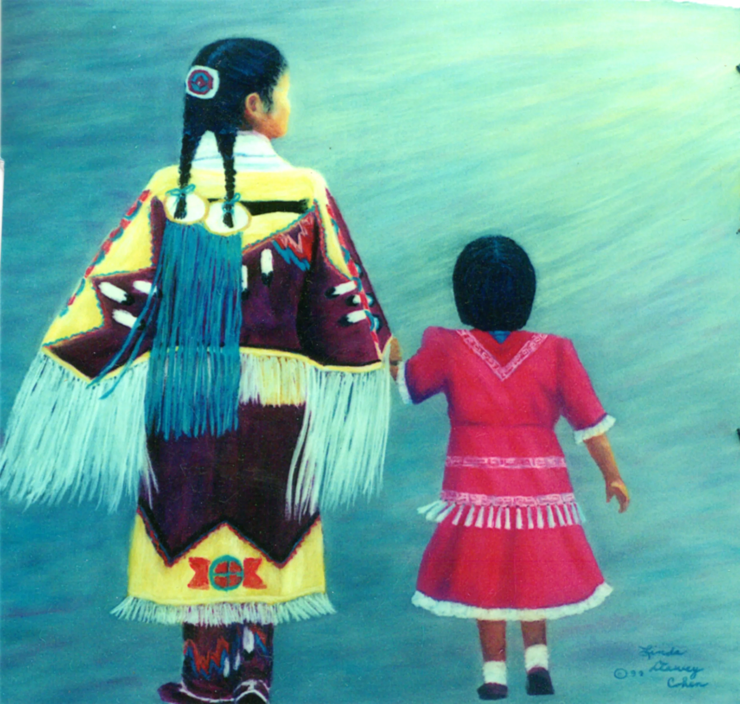 Two Native Girls, copyright  Linda Alice Dewey 1999002.jpg