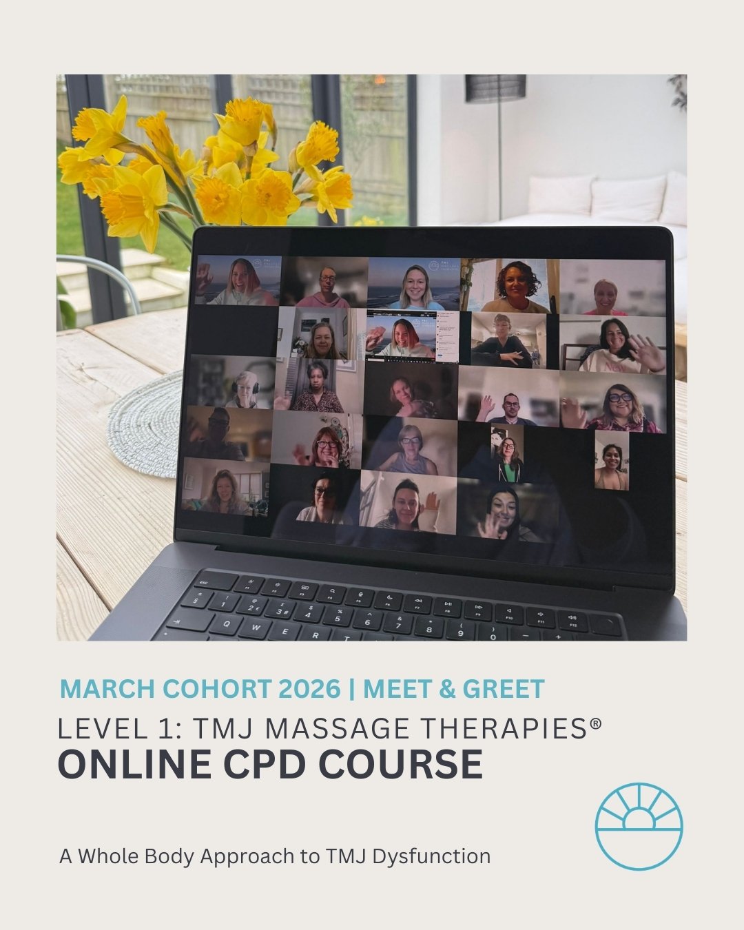 Yesterday we had our pre-course Zoom meet up and I&rsquo;m always reminded how important this part is.

It&rsquo;s relaxed and friendly, a chance to put names to faces and hear what&rsquo;s brought each practitioner to TMJ work in the first place.

B