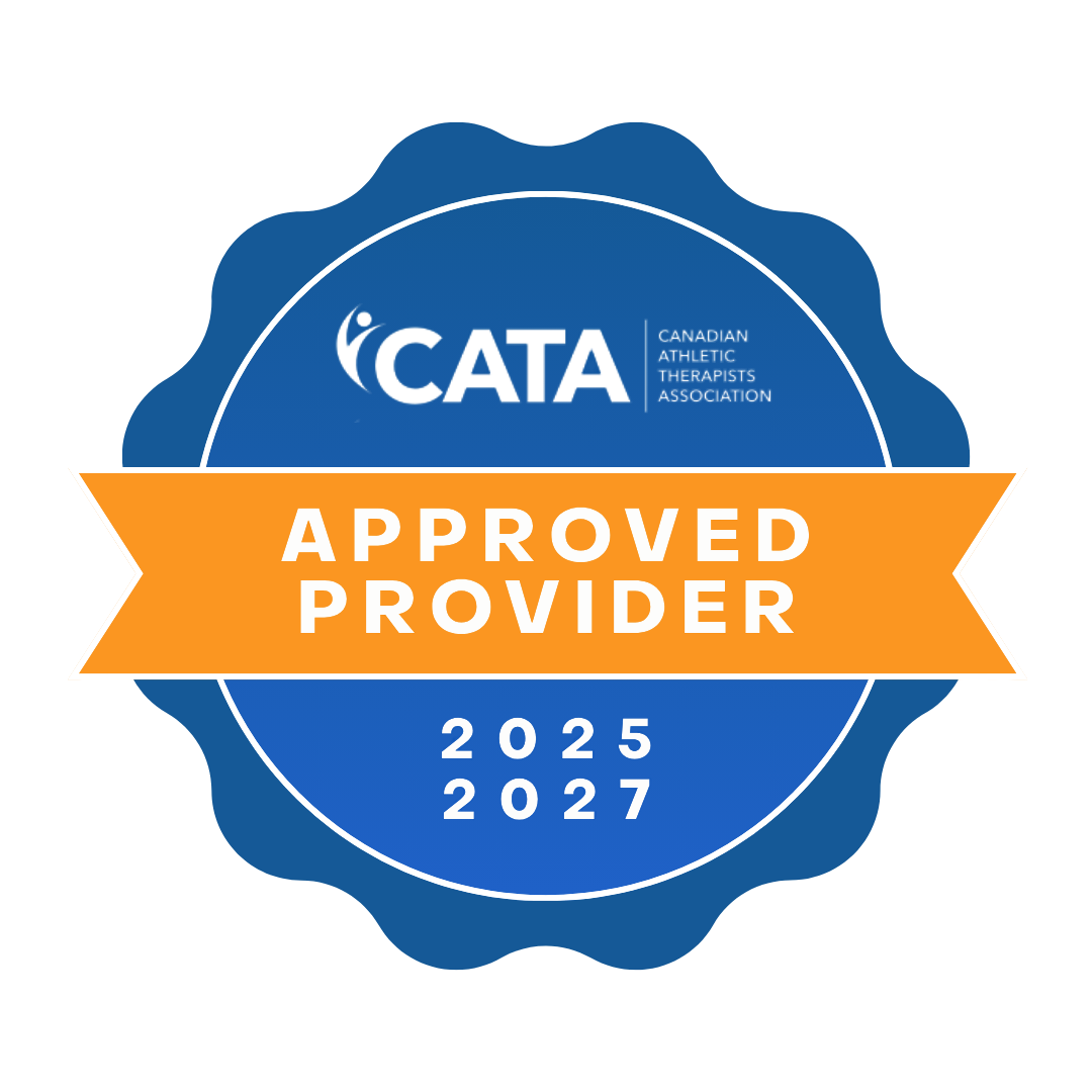 Canadian Athletic Therapists Association approved provider badge displaying the years 2025 and 2027.