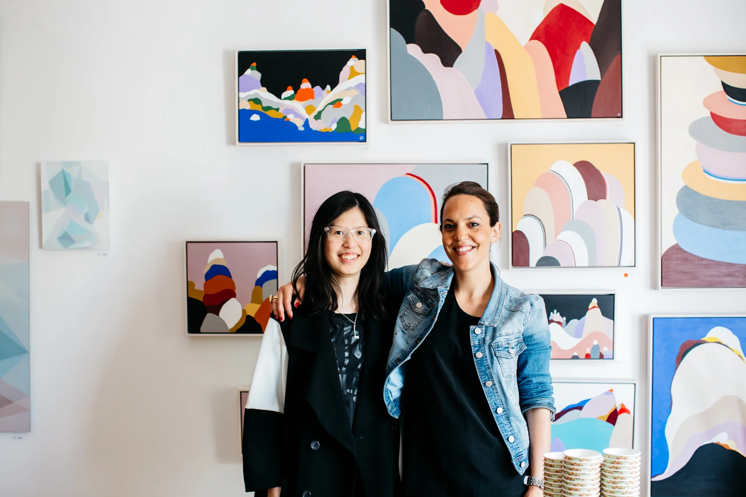 Amber Creswell Bell with Evi O at her recent exhibition.