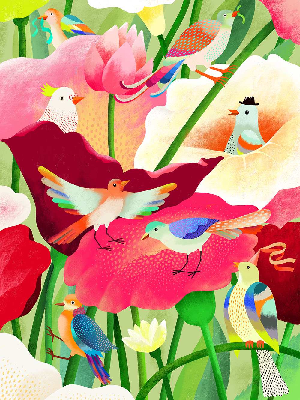 Illustrations created for Apple's spring campaign showcasing the new Apple Pencil.