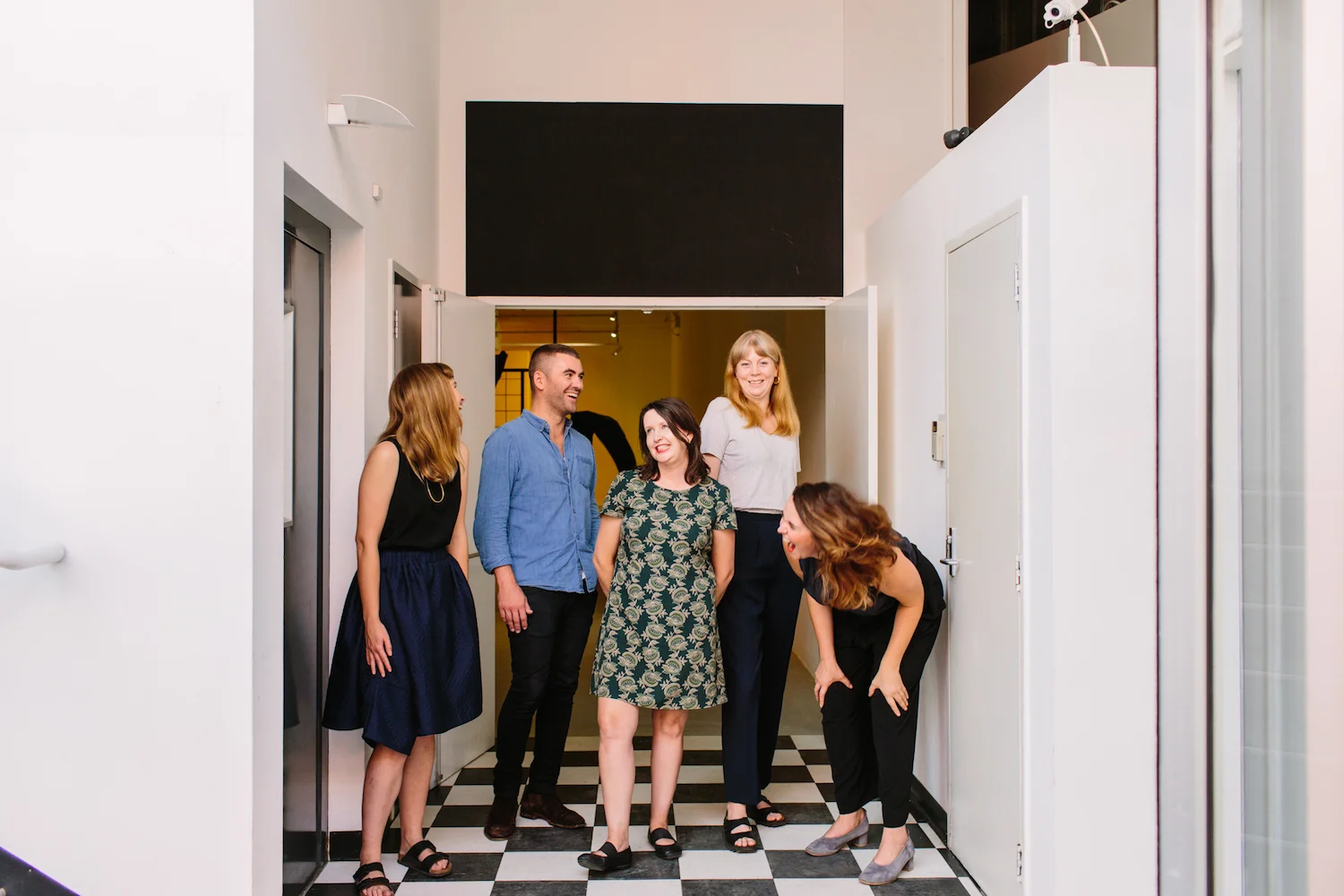 ACE Open staff L-R: Steph Lyall, Toby Chapman, Sarita Burnett, Vivian Cooper and Liz Nowell by Jessica Clark