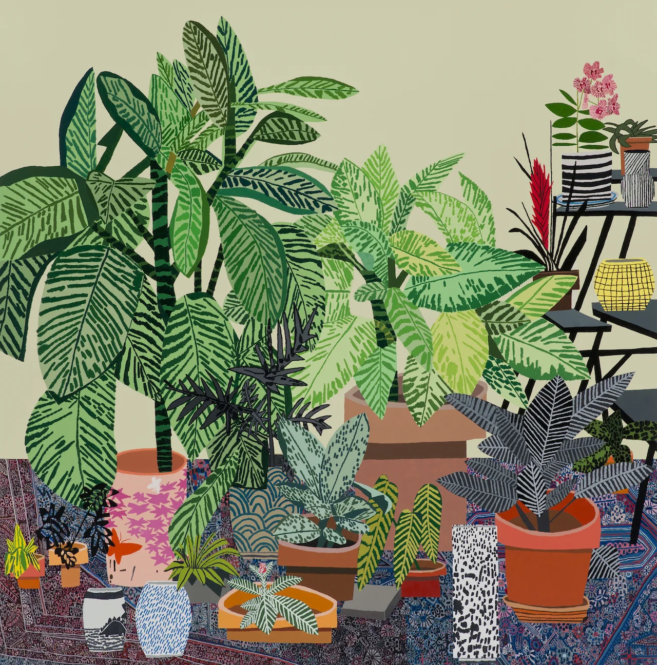 Blue Rug, Still Life by Jonas Wood (2014)