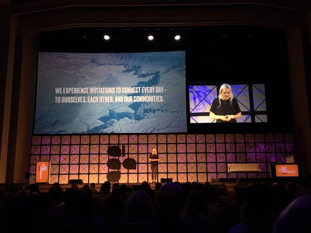 Tina speaking at the AIGA Design Conference 2017