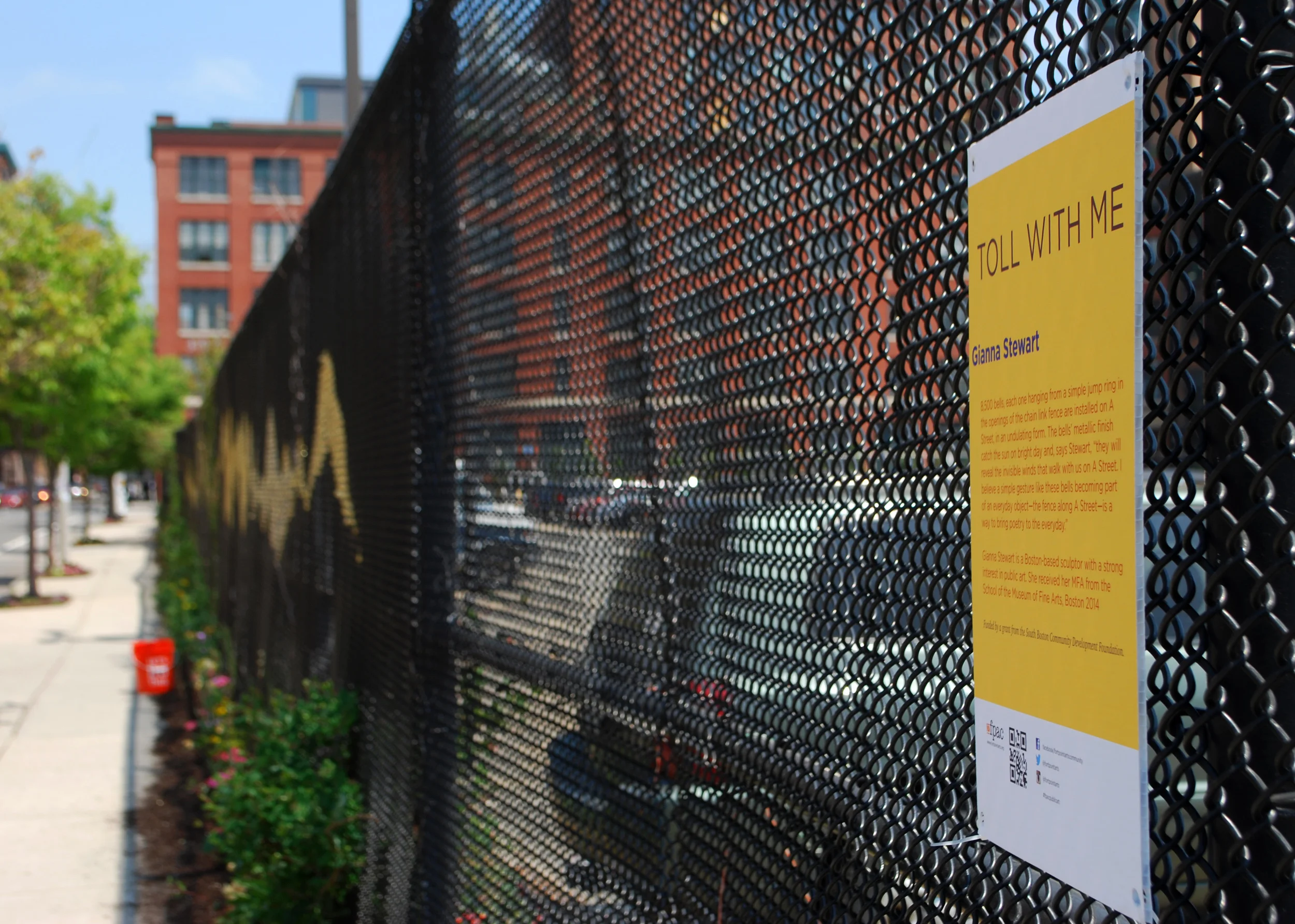   Toll With Me  was made possible by FPAC Spring Open Studios and generous support from a grant from The South Boston Community Development Foundation.  For more on the Fort Point Arts Community visit:  http://www.fortpointarts.org  