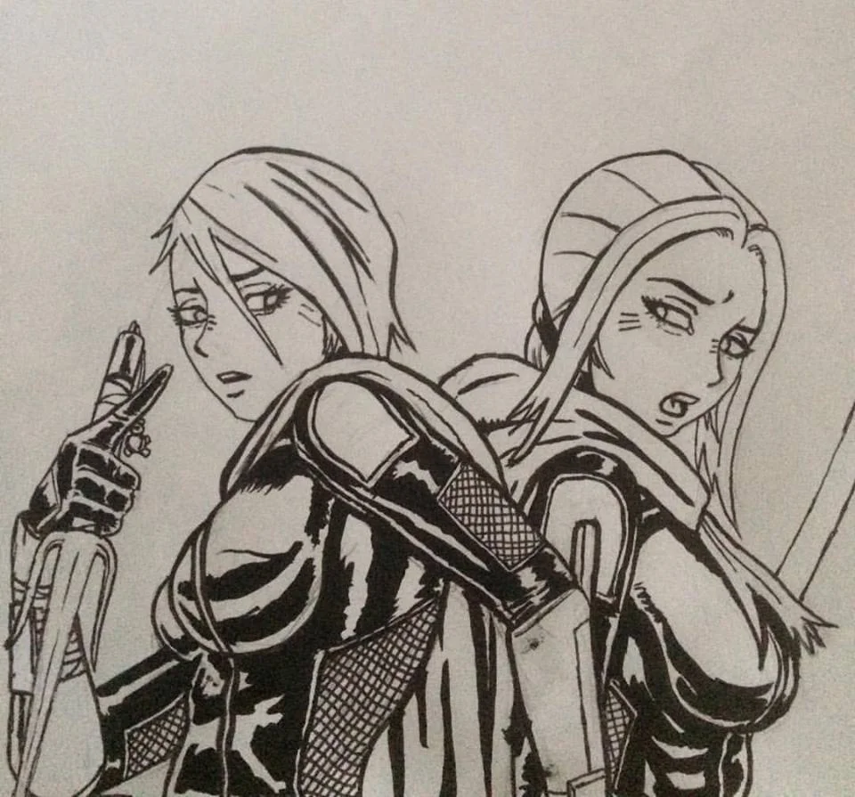 Caterina & Lucia B&W back to back.jpg
