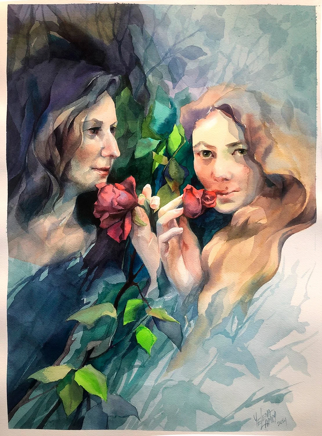   Succession  18” x 24” watercolor 🔴  Private Collection  