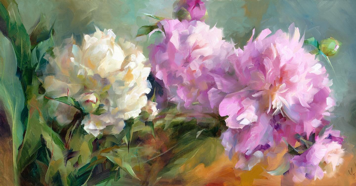 AIS Associate Member Juried Online Exhibition� soon on americanimpressionistsociety.org &mdash; glad my &ldquo;Peonies&rdquo; were selected. 
#americanimpressionistsociety #onlineexhibition #oilpainting #brushstrokes #impressionistart #floralpainting