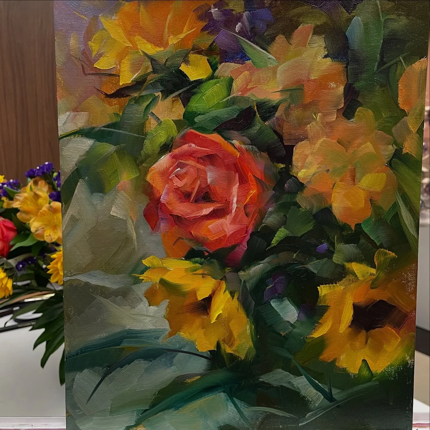 Some #floralpainting yesterday &mdash; great time painting together and catching up with @annwatcherart at @nemacolin