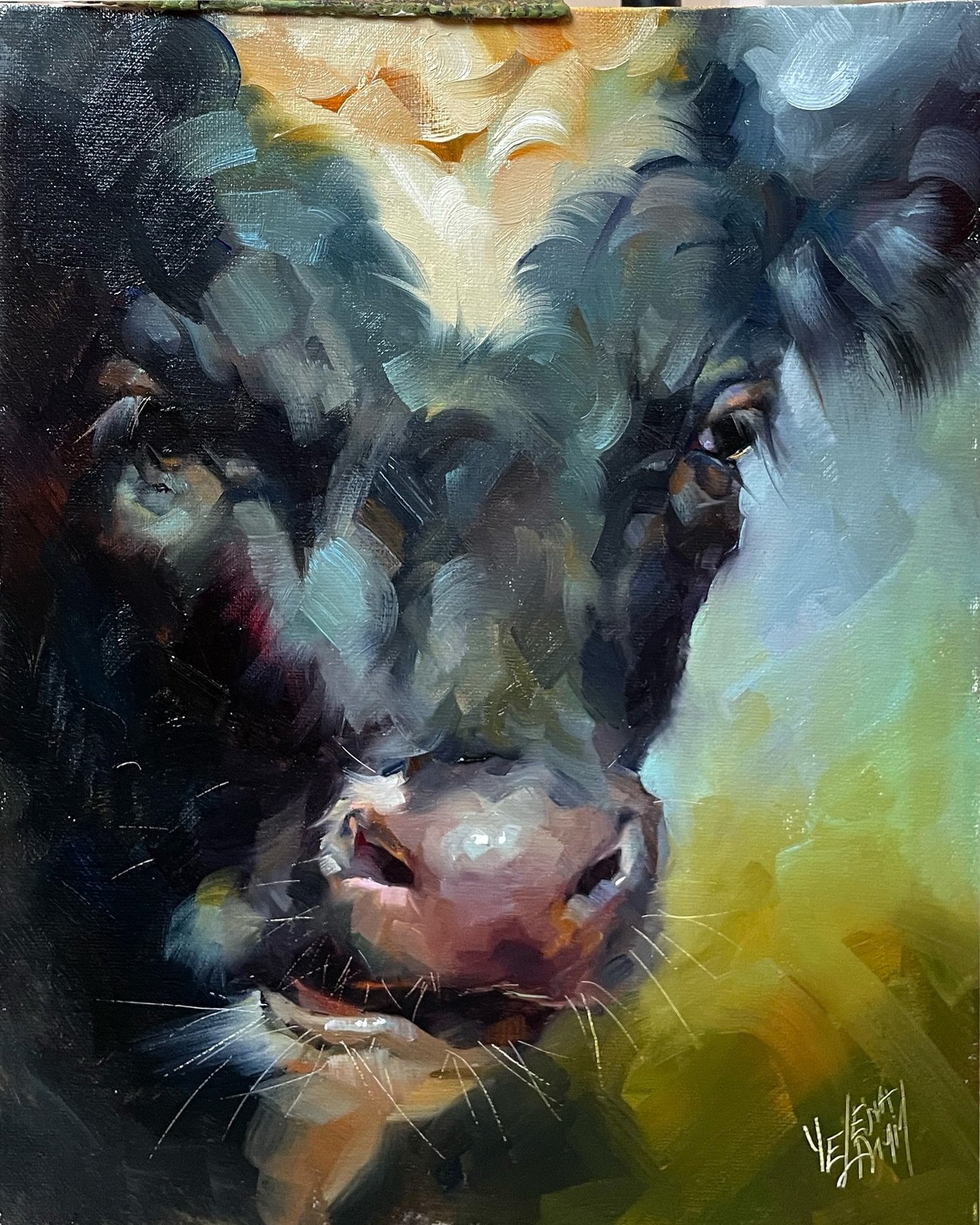 I&rsquo;m teaching an online animal portrait workshop right now, and this Moody Moo was our model for this week&rsquo;s demo. The class is sold out, and I truly appreciate everyone who signed up. I hope you&rsquo;re enjoying the workshop as much as I
