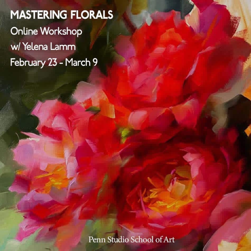 I&rsquo;m so happy to share that I&rsquo;ll be teaching a Mastering Florals online workshop with @pennstudioschool Penn Studio School of Art!
It&rsquo;s a series of three Monday classes, Feb 23&ndash;Mar 9, and I can&rsquo;t wait to dive into color, 