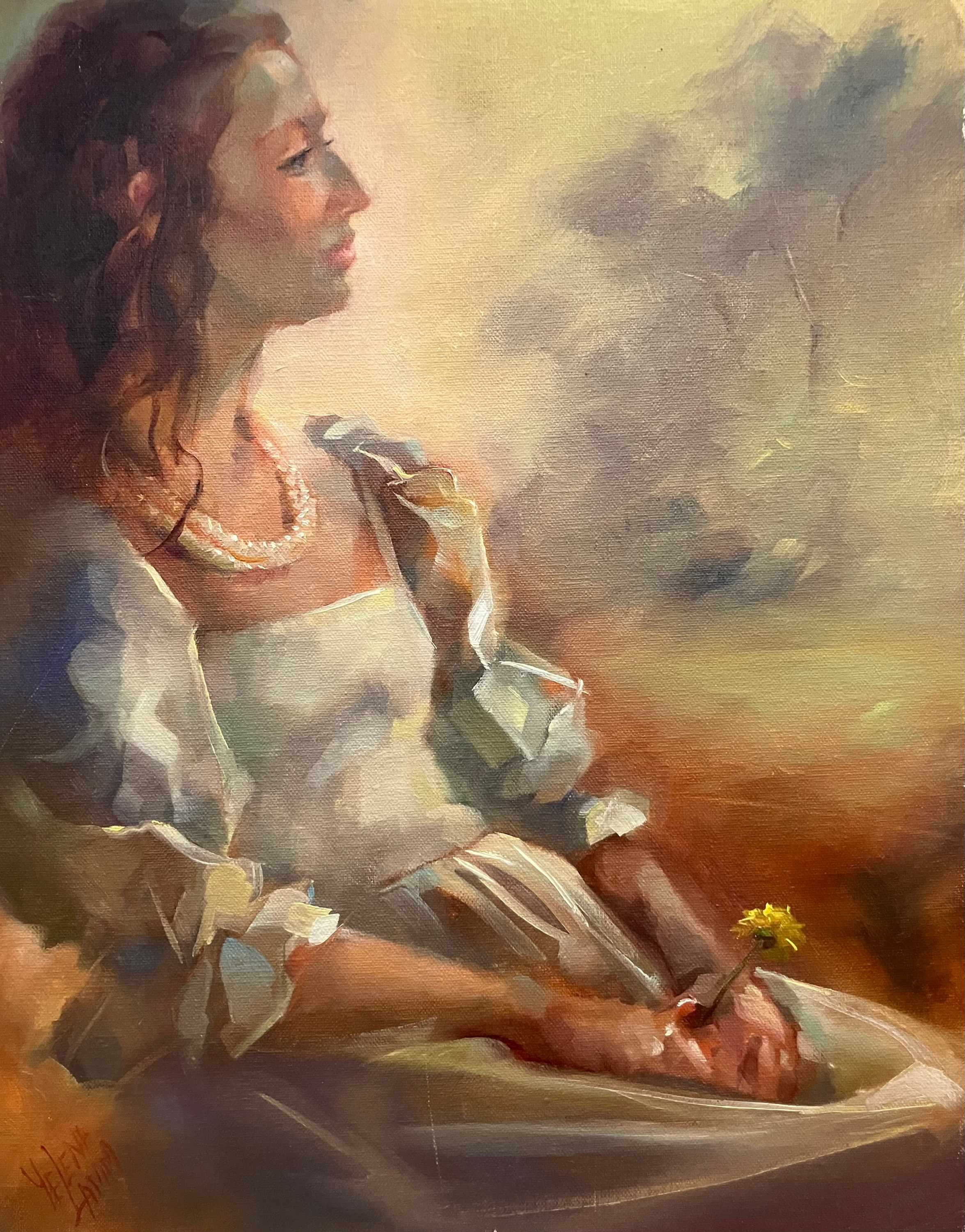 Girl With Yellow Flower