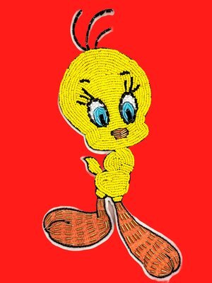 PATCH CARTOON-MOVIES TITI FOND ROUGE
