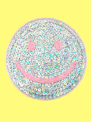 PATCH CARTOON-MOVIES SMILEY ARGENT