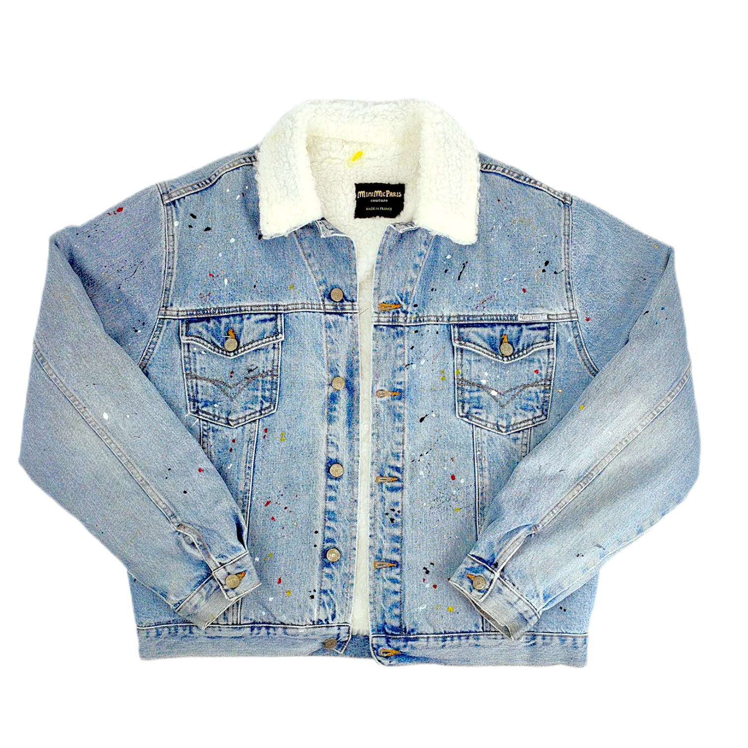 VESTE EN JEANS MOUMOUTE BLANCHE MICKEY — MiniMe Paris