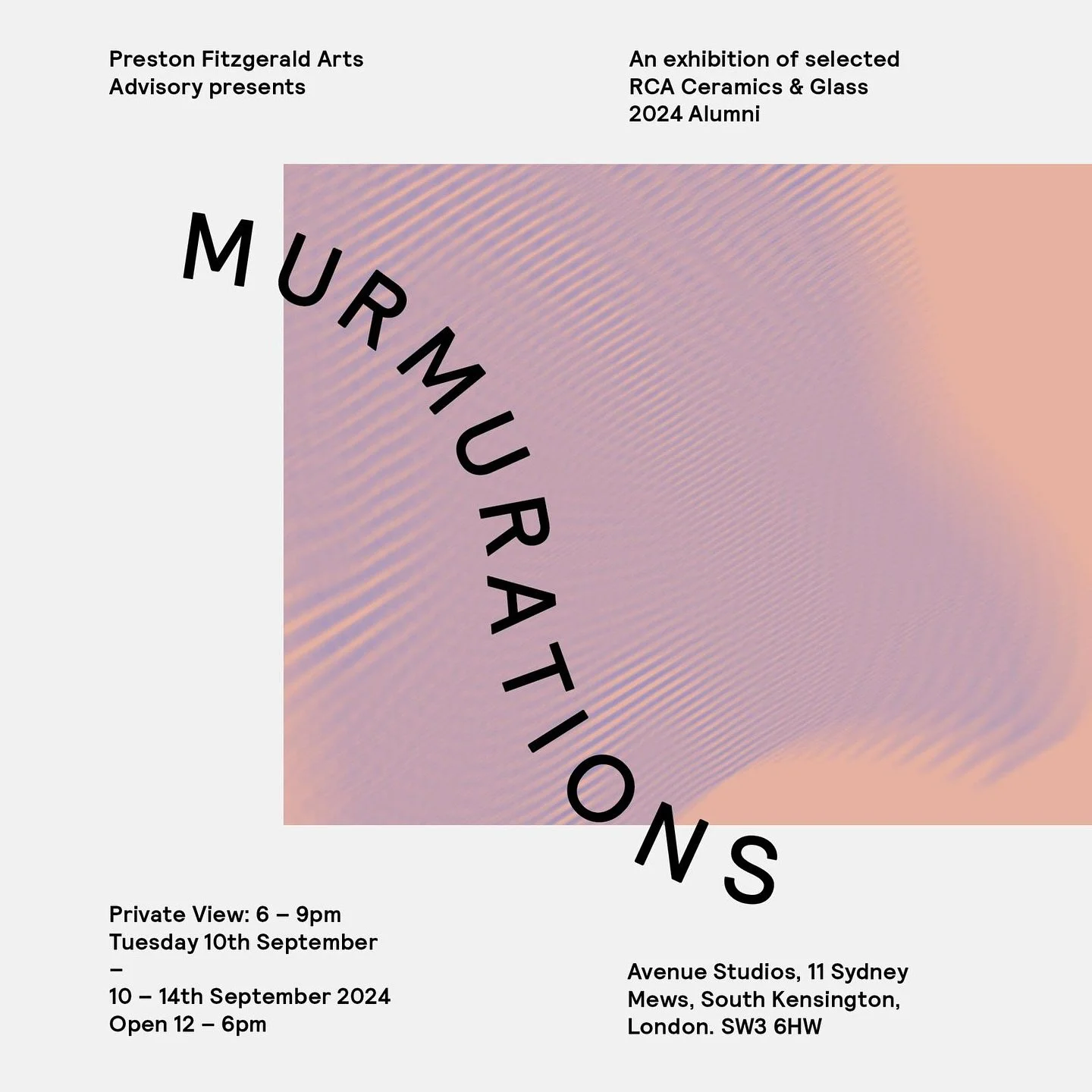 I am delighted to be taking part in ‘Murmurations’ a group show presented by Preston Fitzgerald Arts Advisory @fitzartsadvisory at Avenue Studios in South Kensington. I’m looking forward to exhibiting new work with my @rcaceram