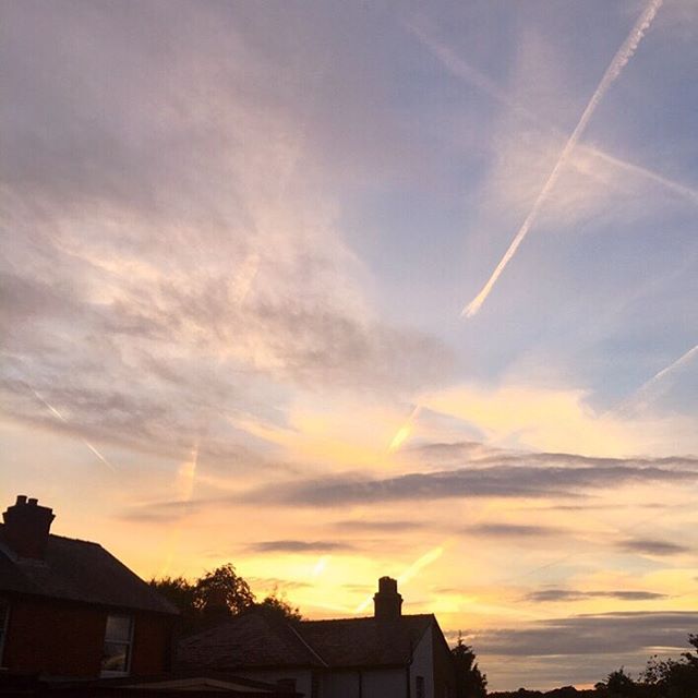A lovely sun setting behind my neighbours houses