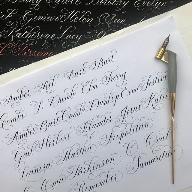 I spent last weekend at the first #europeanpointedpen workshop held in Fulham Palace which was taught by the very talented Maria Helen Hoksch. She has developed the most beautiful script called &lsquo;Seastones&rsquo;. Have a look at her work on @mar