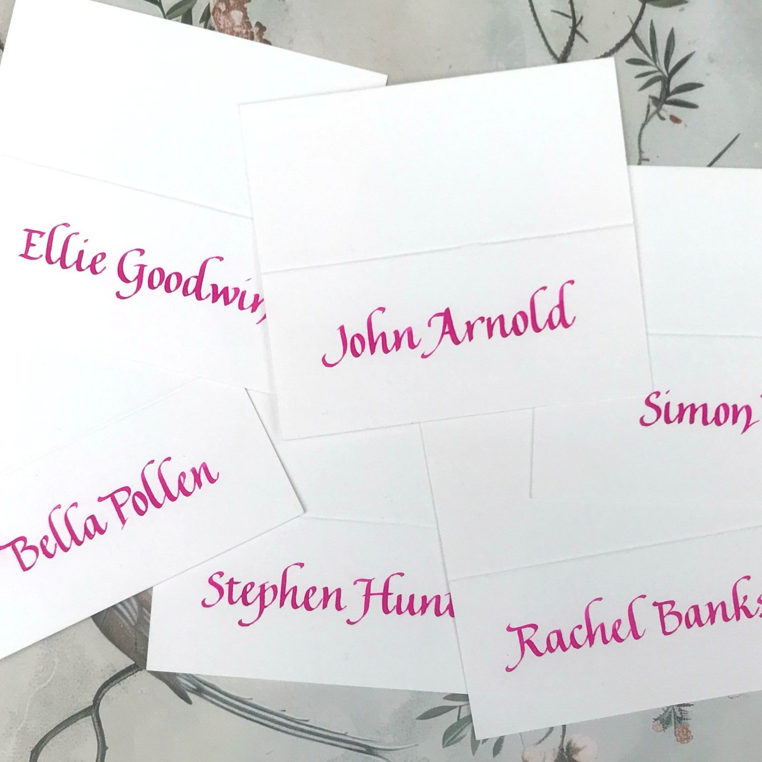 Calligraphy on place cards