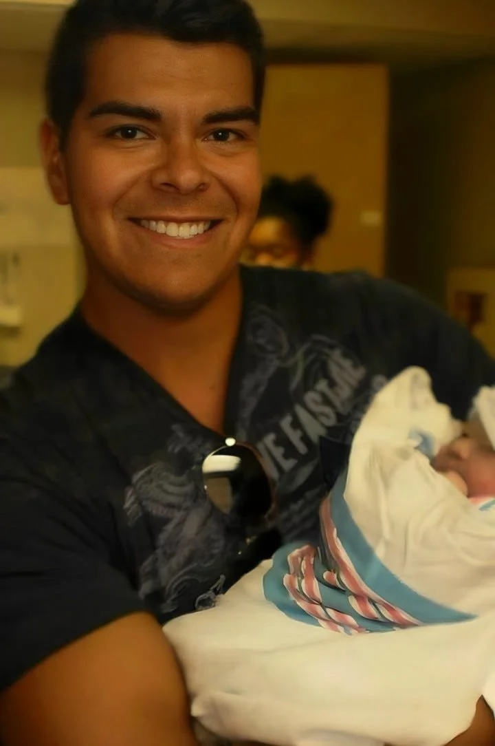 Edward William Price Jr. with his daughter, whose birth and childhood became the defining joy of his life.