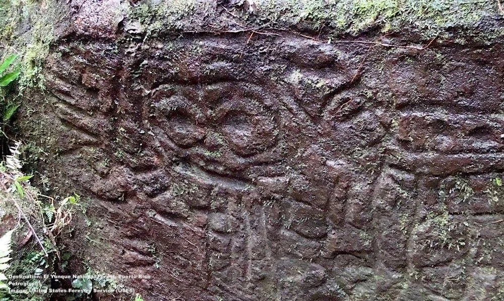 NEAR Yuquiyú, IN THE ESPIRITÚ SANTO RIVER, ARE THE “LA CARA DE INDIO” OR “THE INDIAN FACE” PETROGLYPHS. IMAGE: UNITED STATES FORESTRY SERVICE